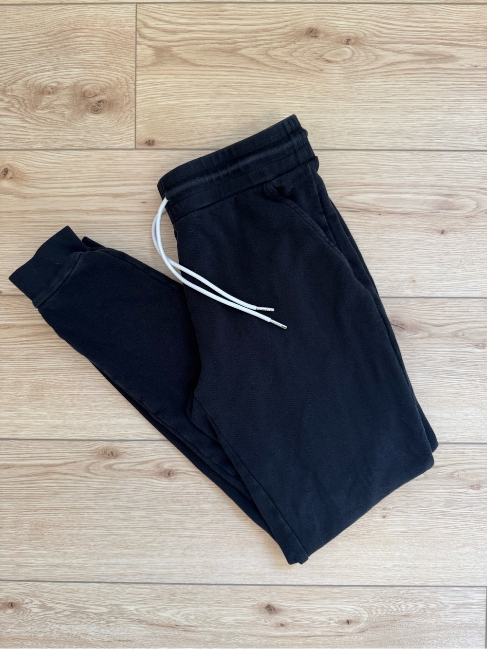 mate the label black organic cotton joggers